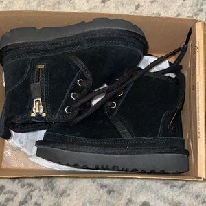 UGG Kids Black Suede Boots